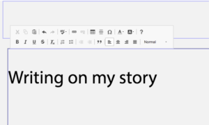 Writing text on my story